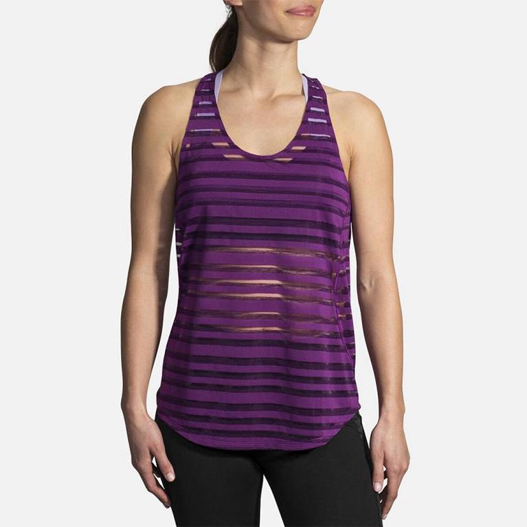 Brooks Hot Running Tank Top - Women's - Purple (78640-DKON)